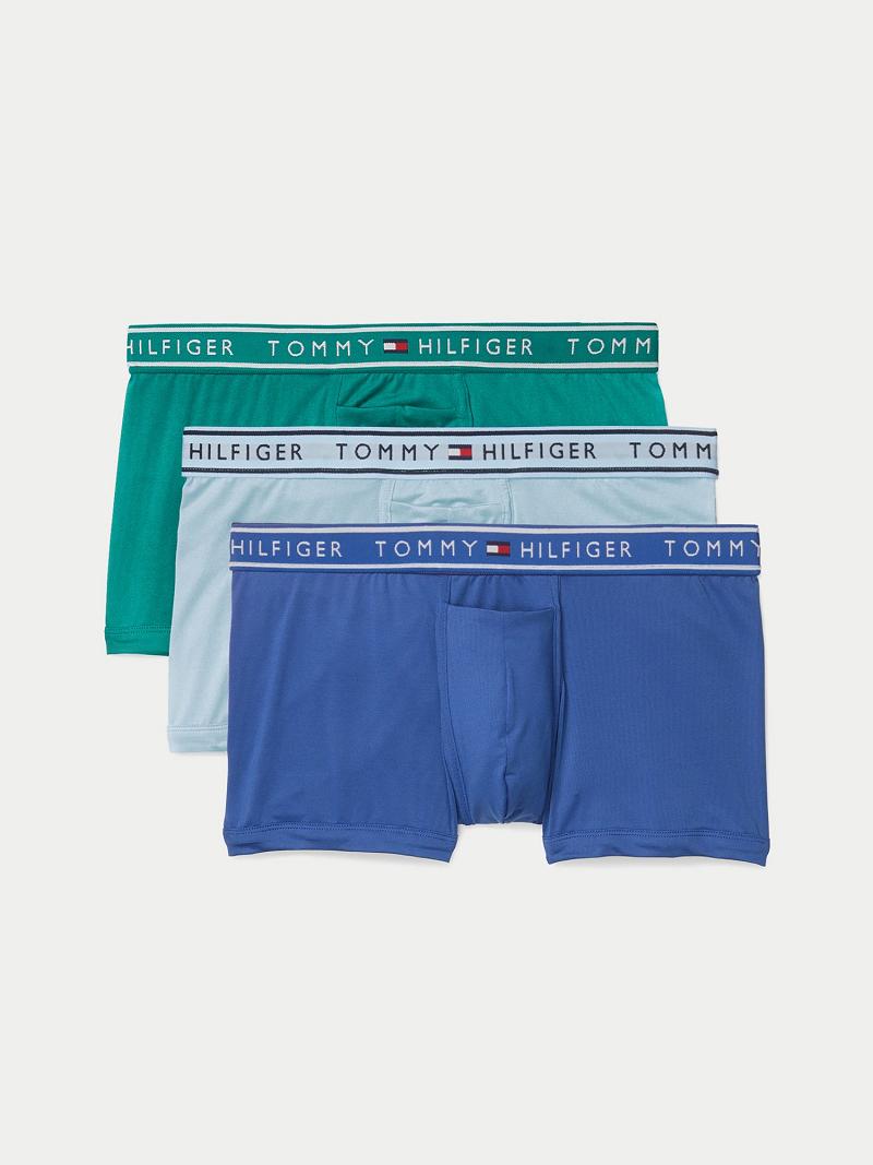 Férfi Tommy Hilfiger Flx evolve stretch trunk 3pk Trunks Kék | HU 1302AHK